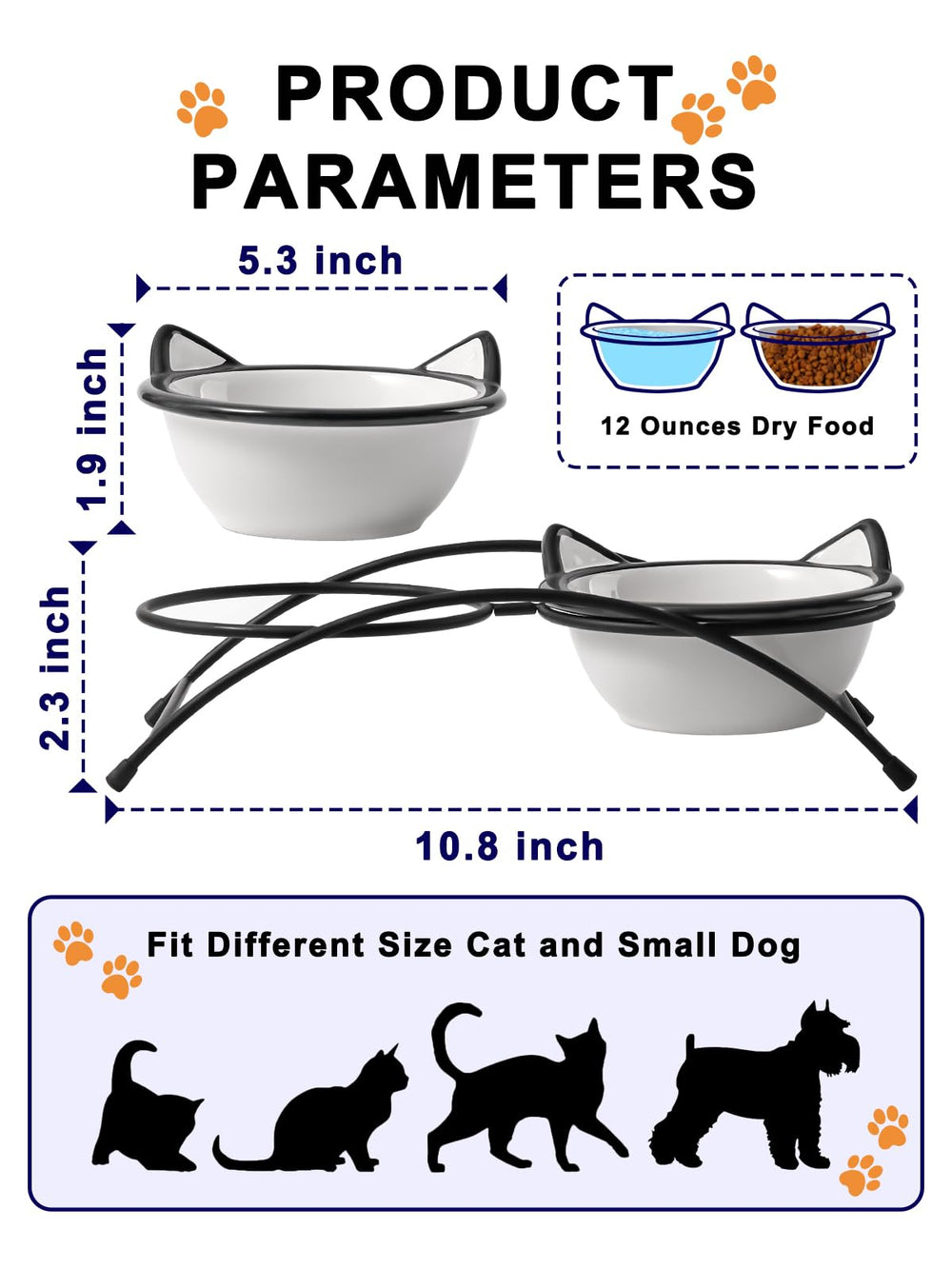Y YHY raised cat bowls on stand for water, minimizing spills during feeding