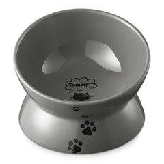 Y YHY raised cat-food bowl side view for easier feeding.