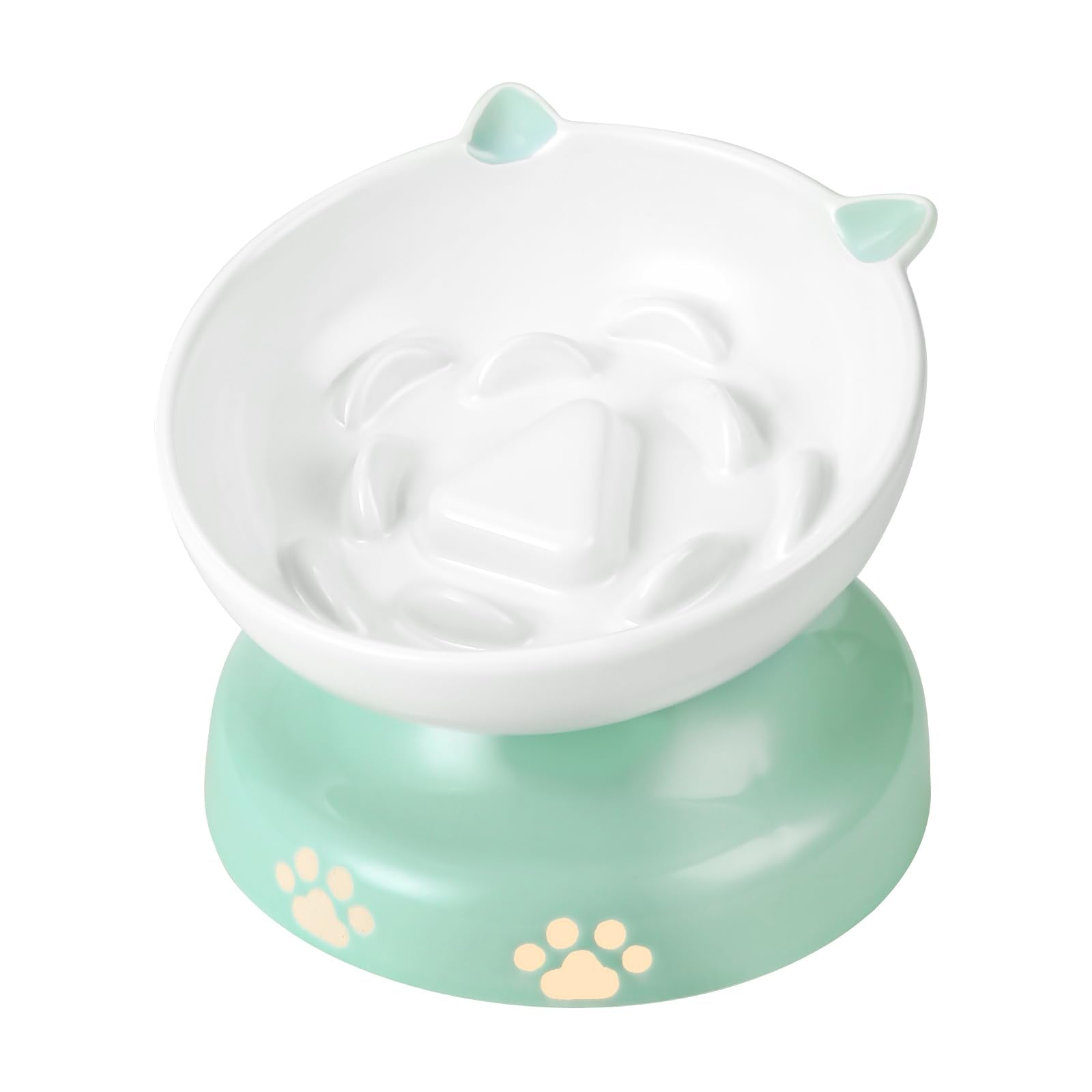 Y YHY slow feeder cat bowl with tilted design improves mealtime pace