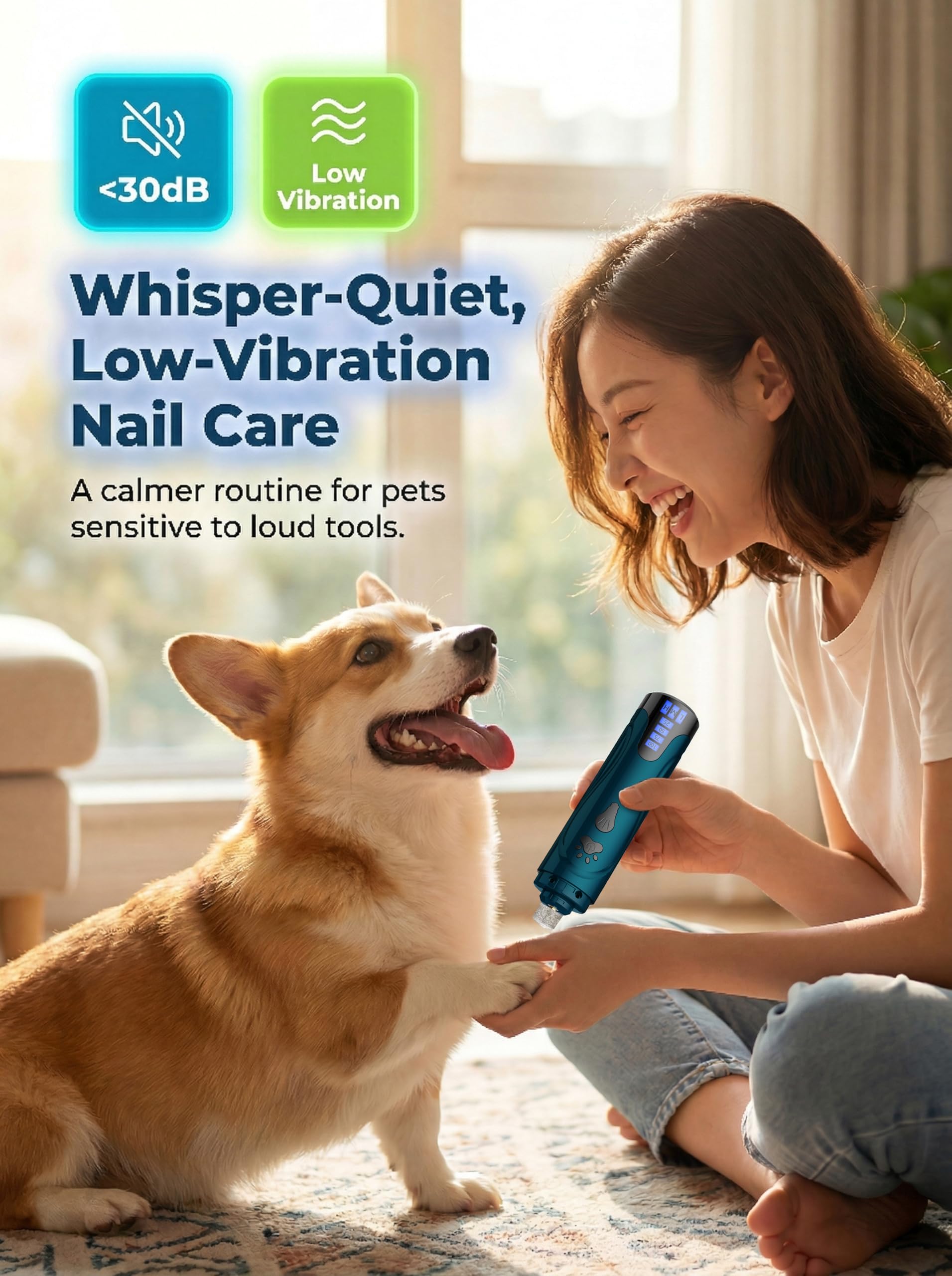 YABIFE LED nail trimmer close-up for safer precision on paws.