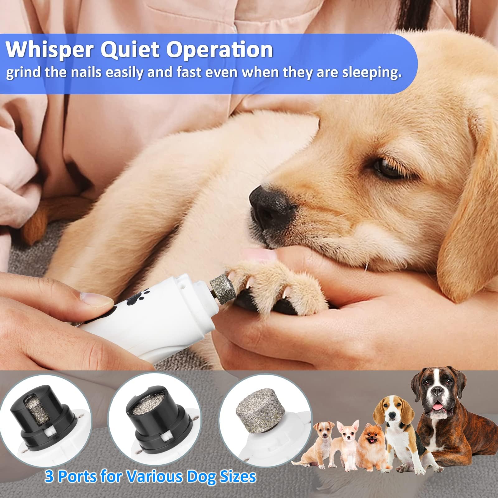 YABIFE long-battery-life-nail-grinder offers hours of grooming per charge.