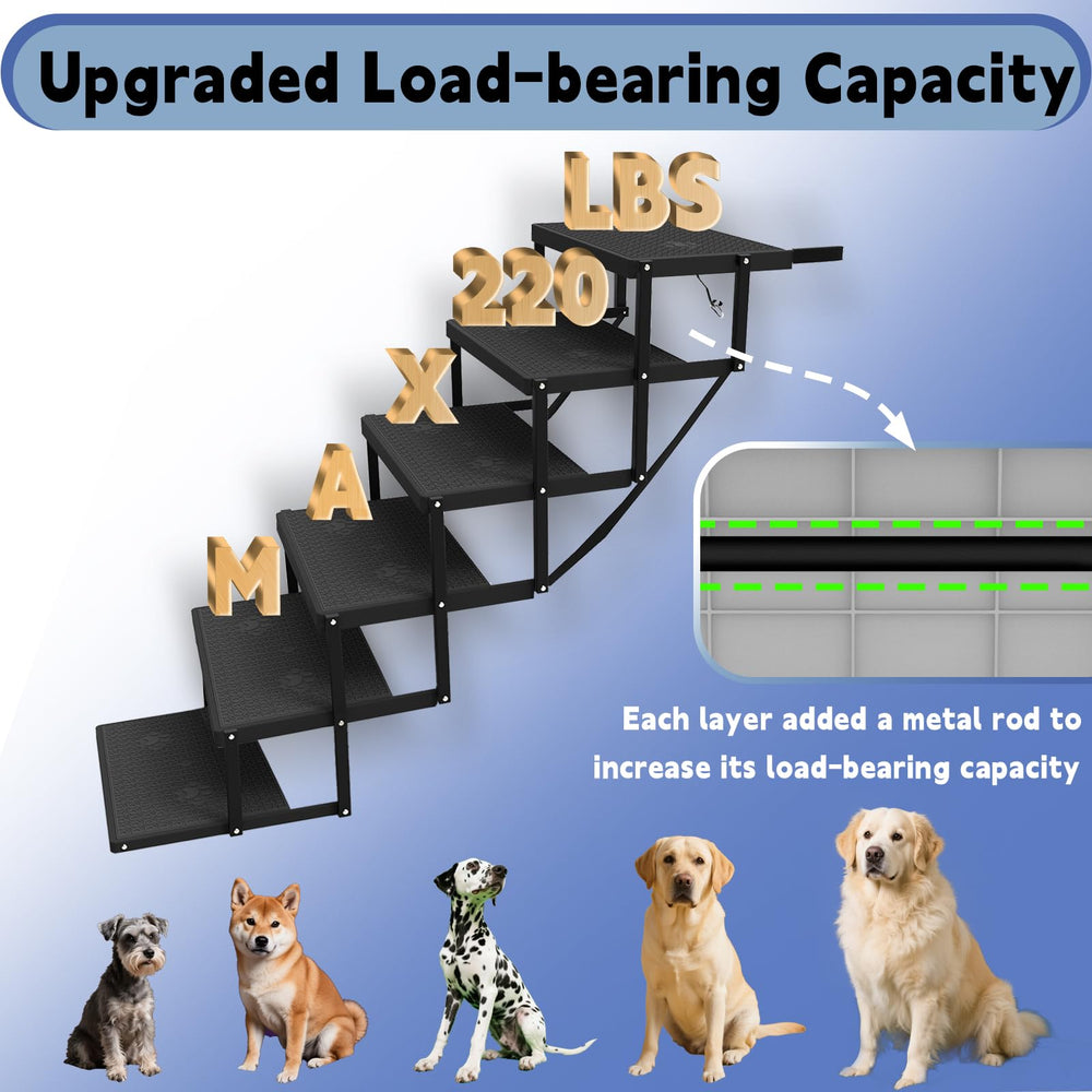 YACONA dog stairs anti-slip texture for confident climbs
