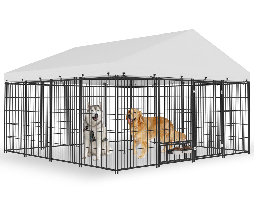 Yafylly kennel with roof structure enhances stability and shelter for large dogs