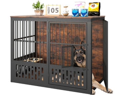 Yafylly XXL crate furniture with interactive window for anxious dogs
