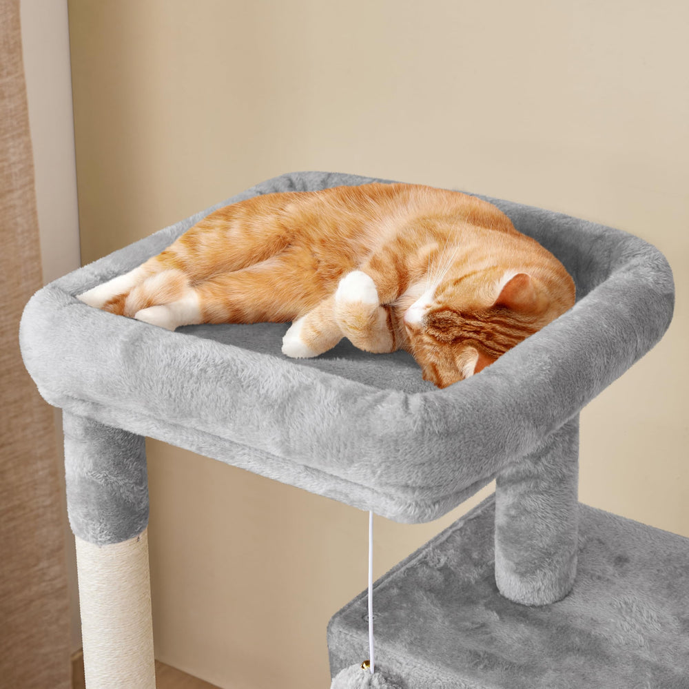 Yaheetech cat tree features safe rounded corners on all levels