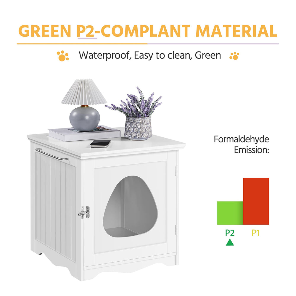 Yaheetech cat litter box enclosure wood finish blends with home decor.