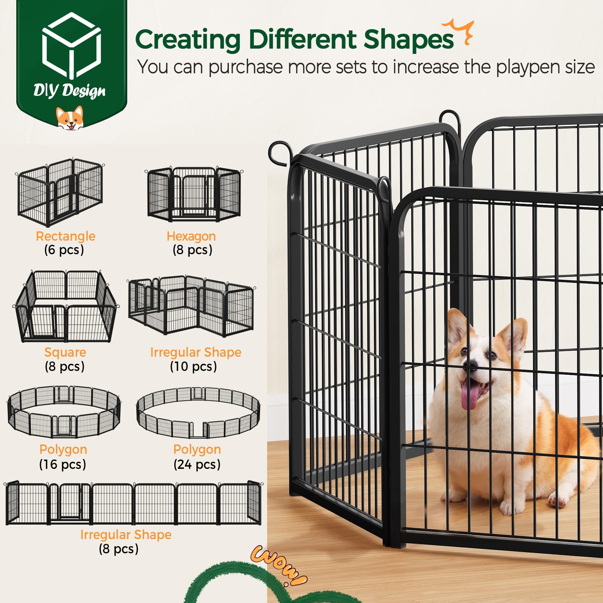 Yaheetech dog pen compact storage folds flat for travel