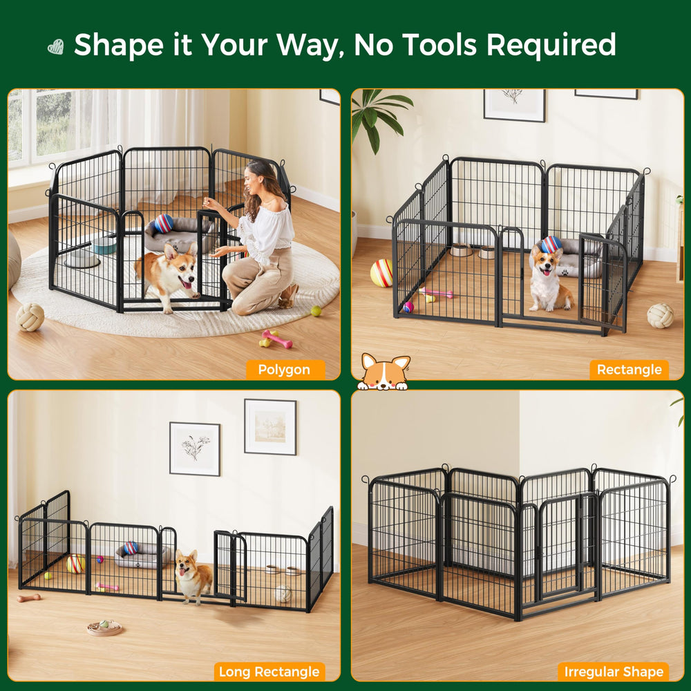 Yaheetech metal pet fence with durable construction