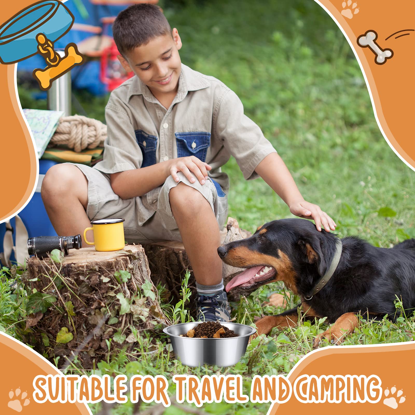 Versatile use for wet food or water, indoors or outdoors.