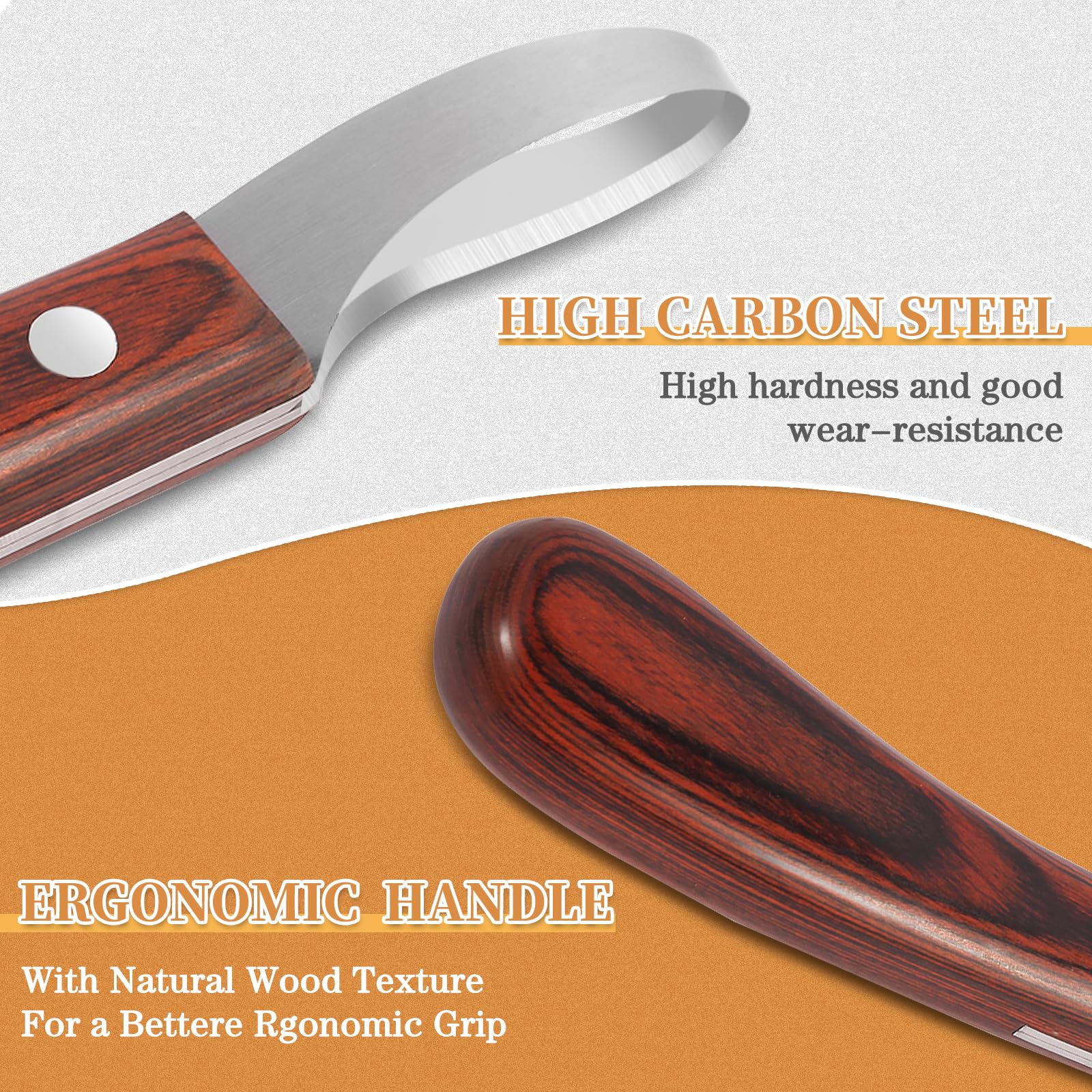 YAHIKI hoof knife double-edged blade allows versatile cutting and clean trims on hooves.