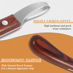 YAHIKI hoof knife double-edged blade allows versatile cutting and clean trims on hooves.