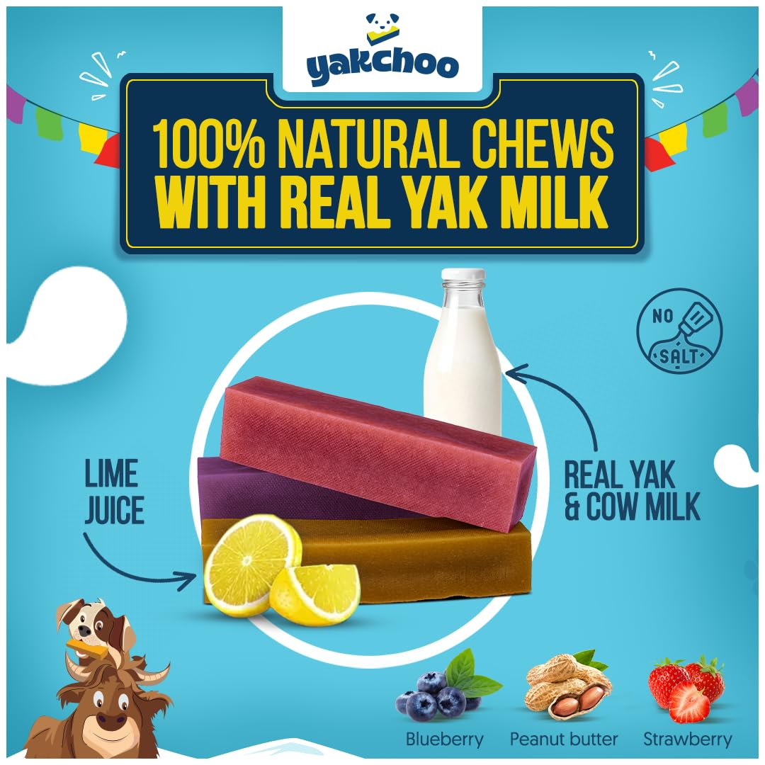 Yakchoo Himalayan Yak Chews 3-bars pack; convenient, multi-session chewing.