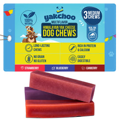 Yakchoo Himalayan yak chews blueberry bars close-up, antioxidant-rich treat.