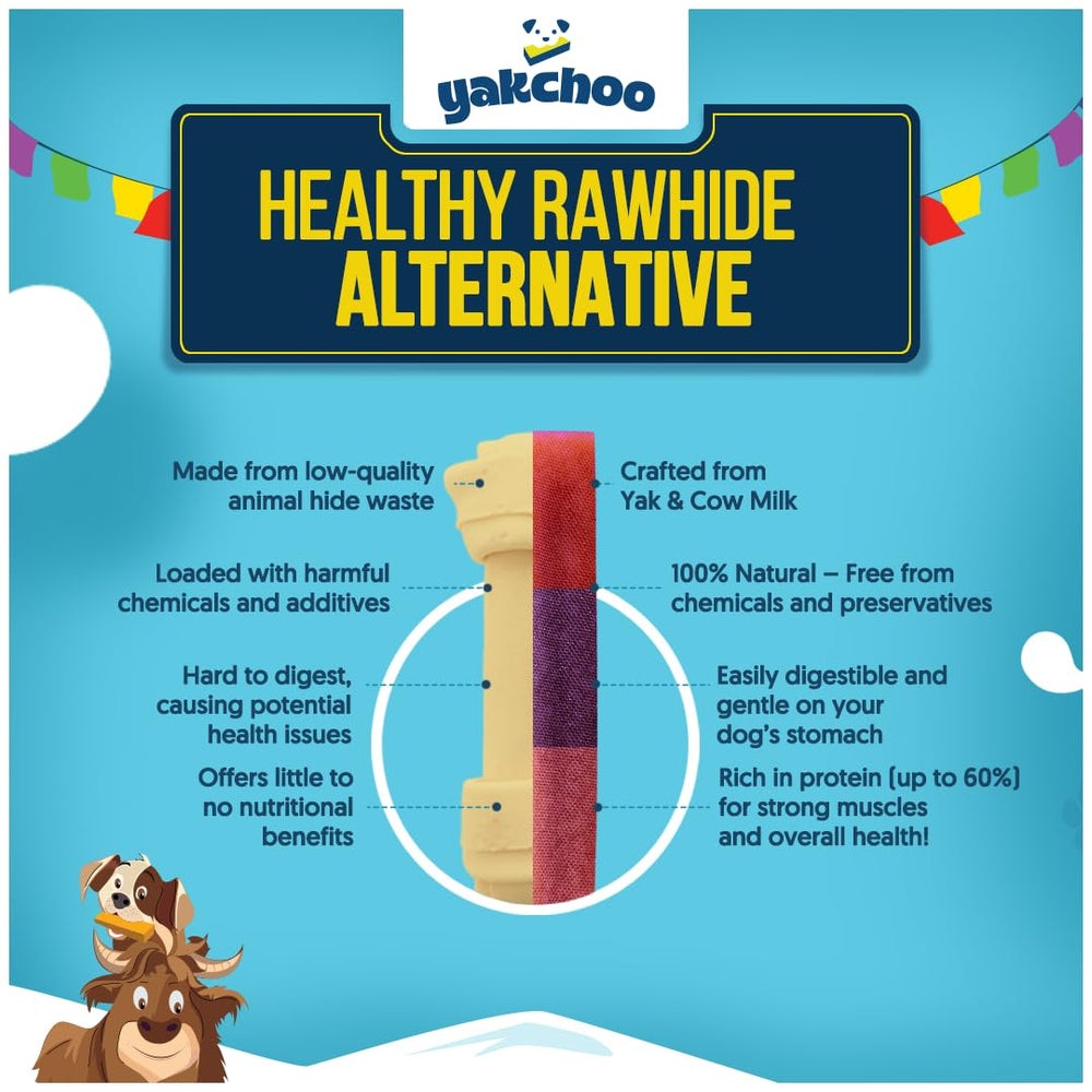 Yakchoo Himalayan yak chews cranberry bars, calcium-rich dog snack.