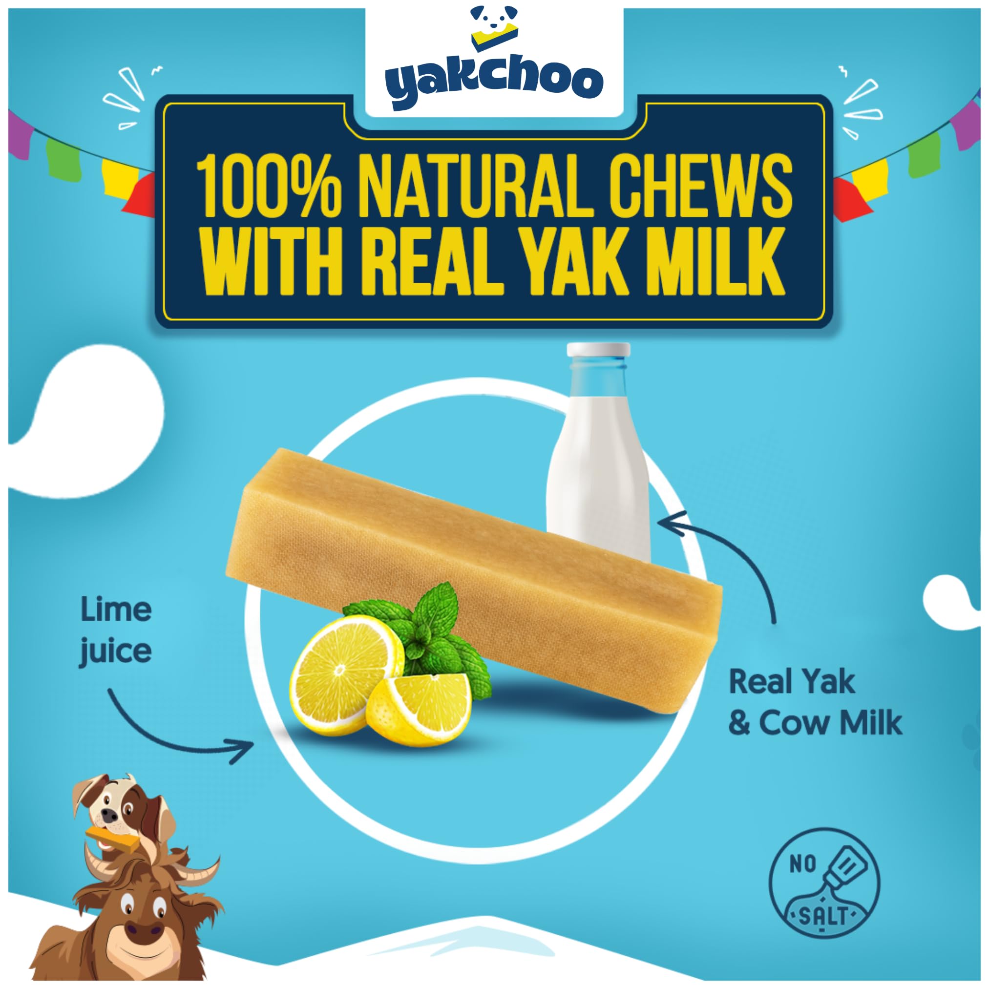 Yakchoo long-lasting chew texture highlights durability for aggressive chewers.