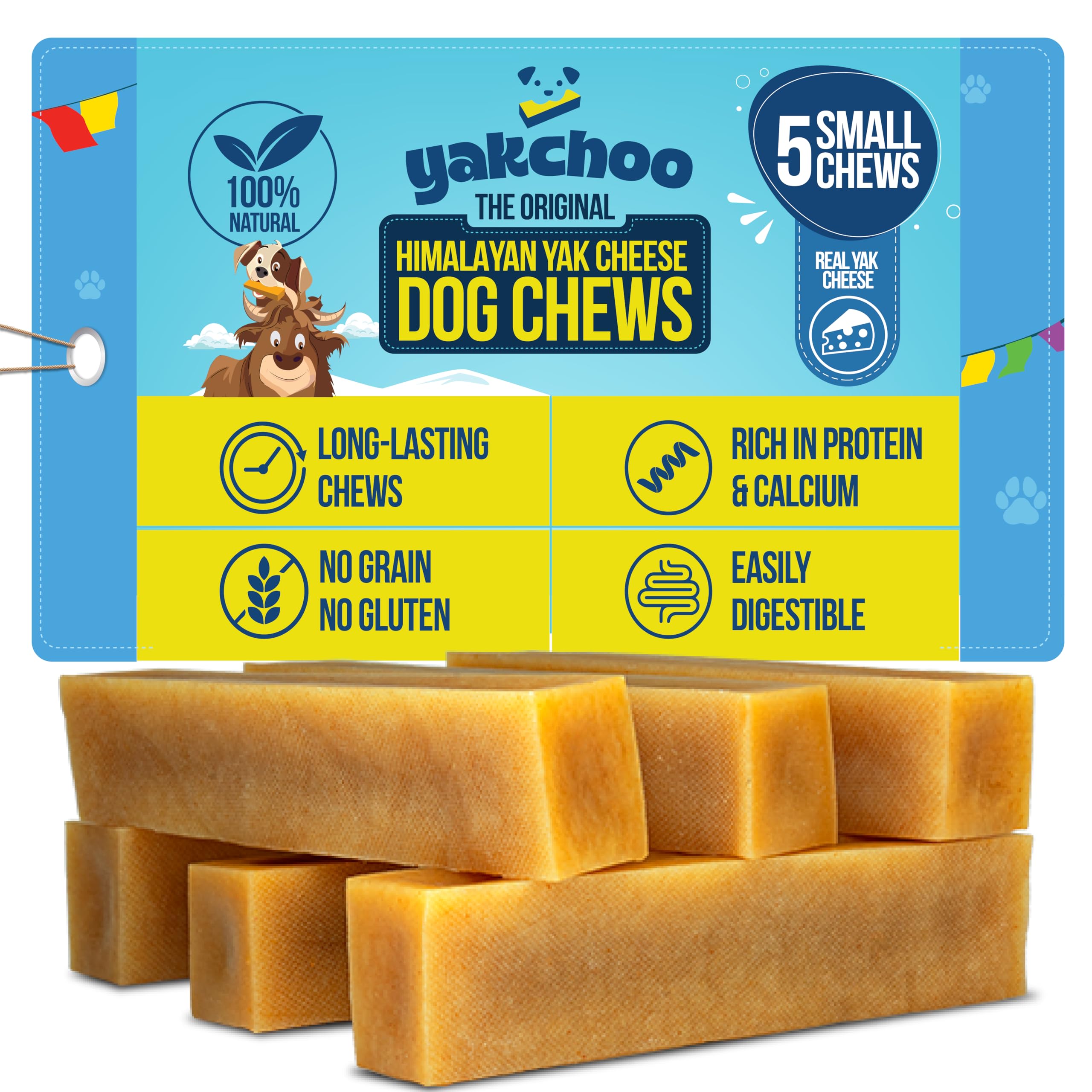 Yakchoo real Himalayan dog chews closeup shows natural texture for long-lasting chewing.