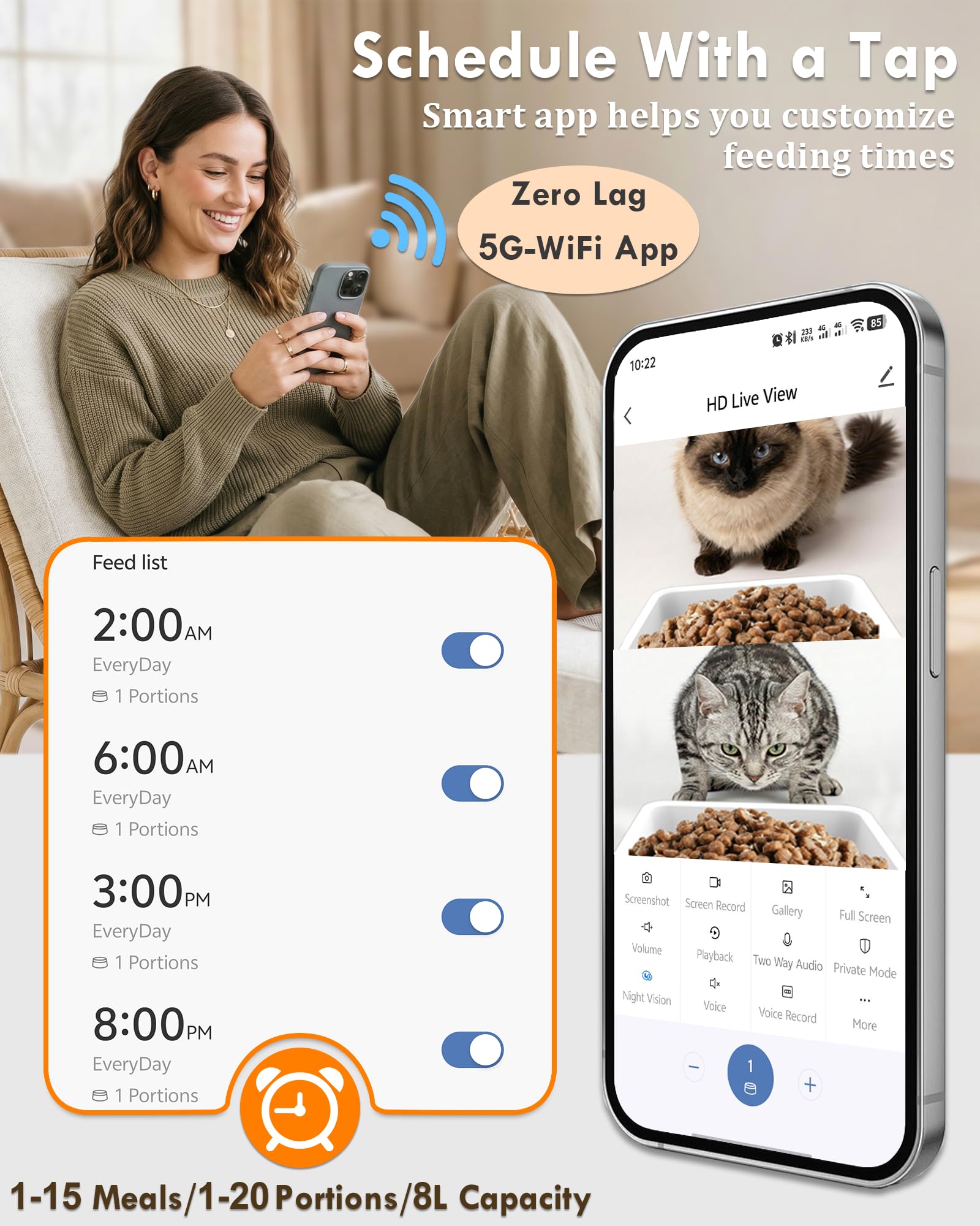Yakry backup battery option supports feeding during power outages.