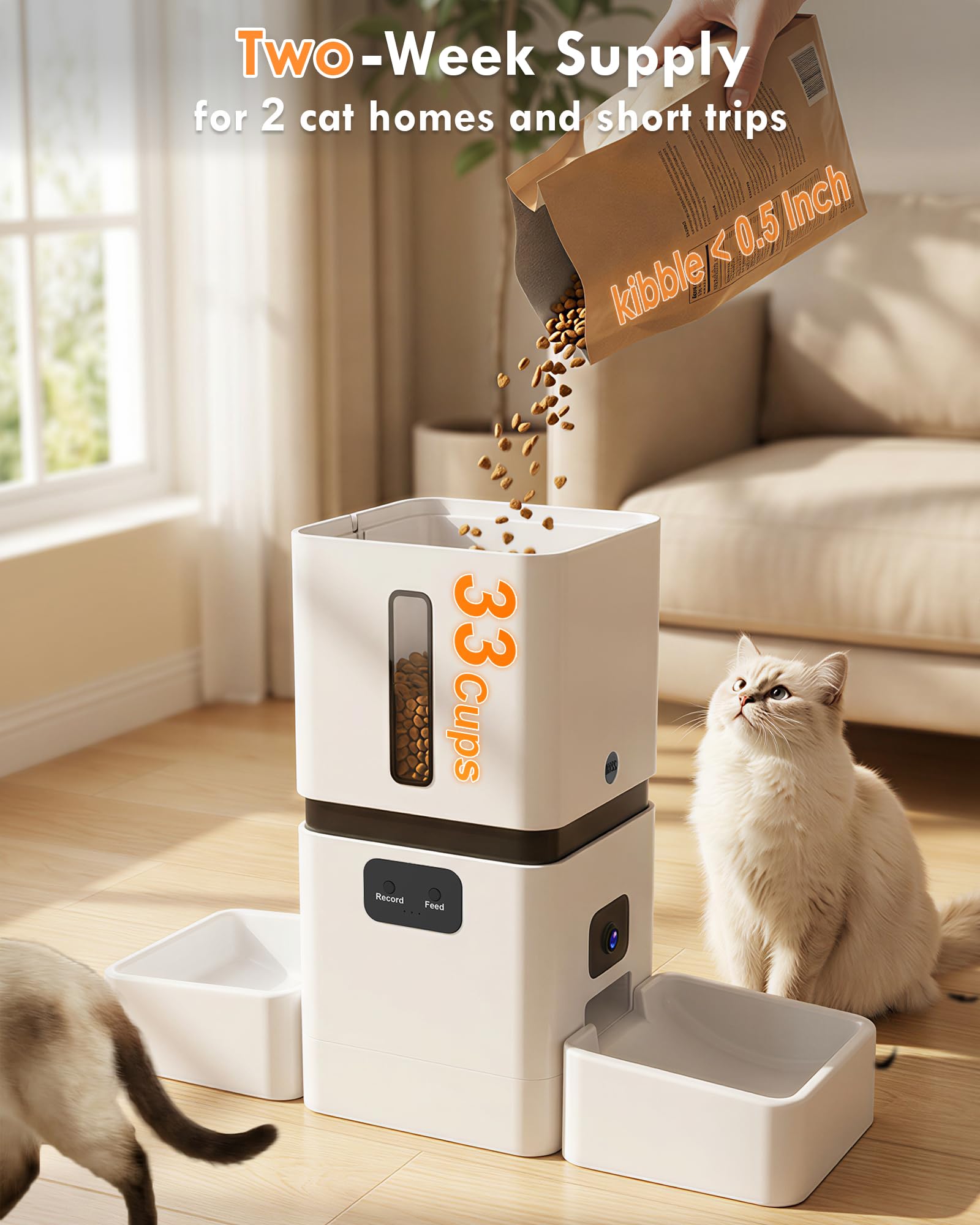 Yakry easy-to-clean bowls and food path for hygienic daily use.