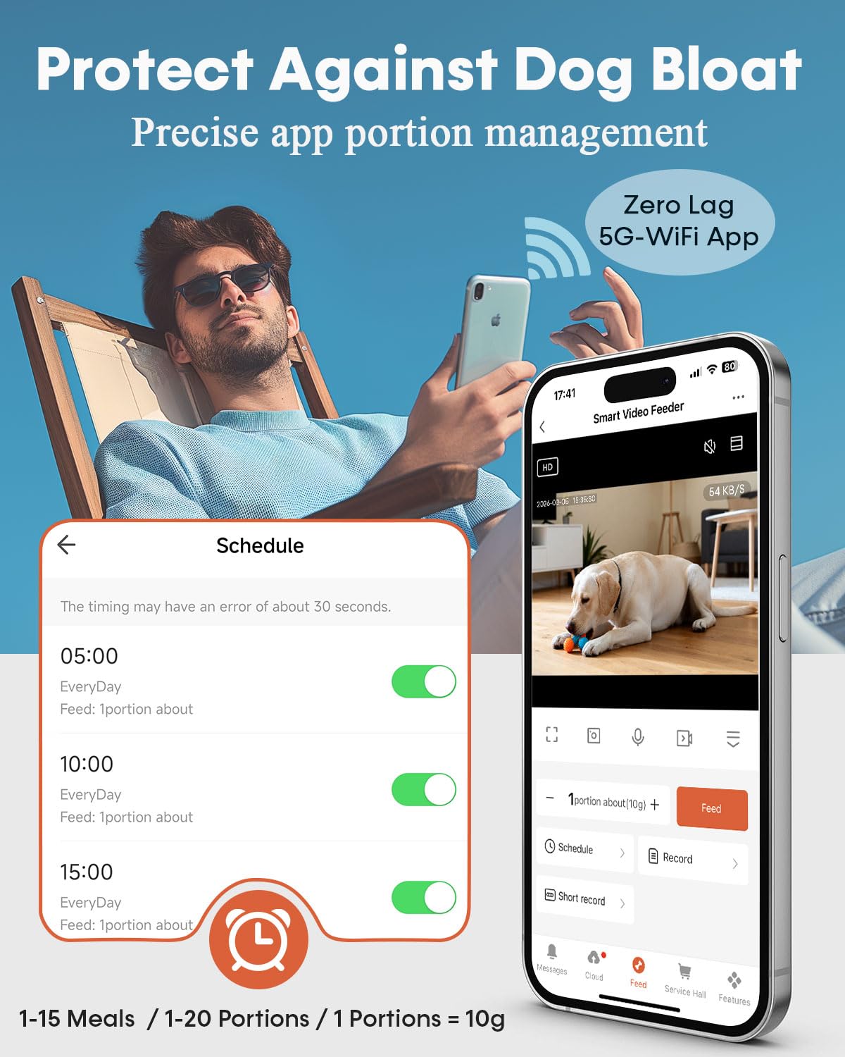 Yakry app control via Smart Life for scheduling and portions