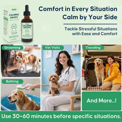 Yakucho Calming Drops bottle aids a relaxed bath time and grooming session