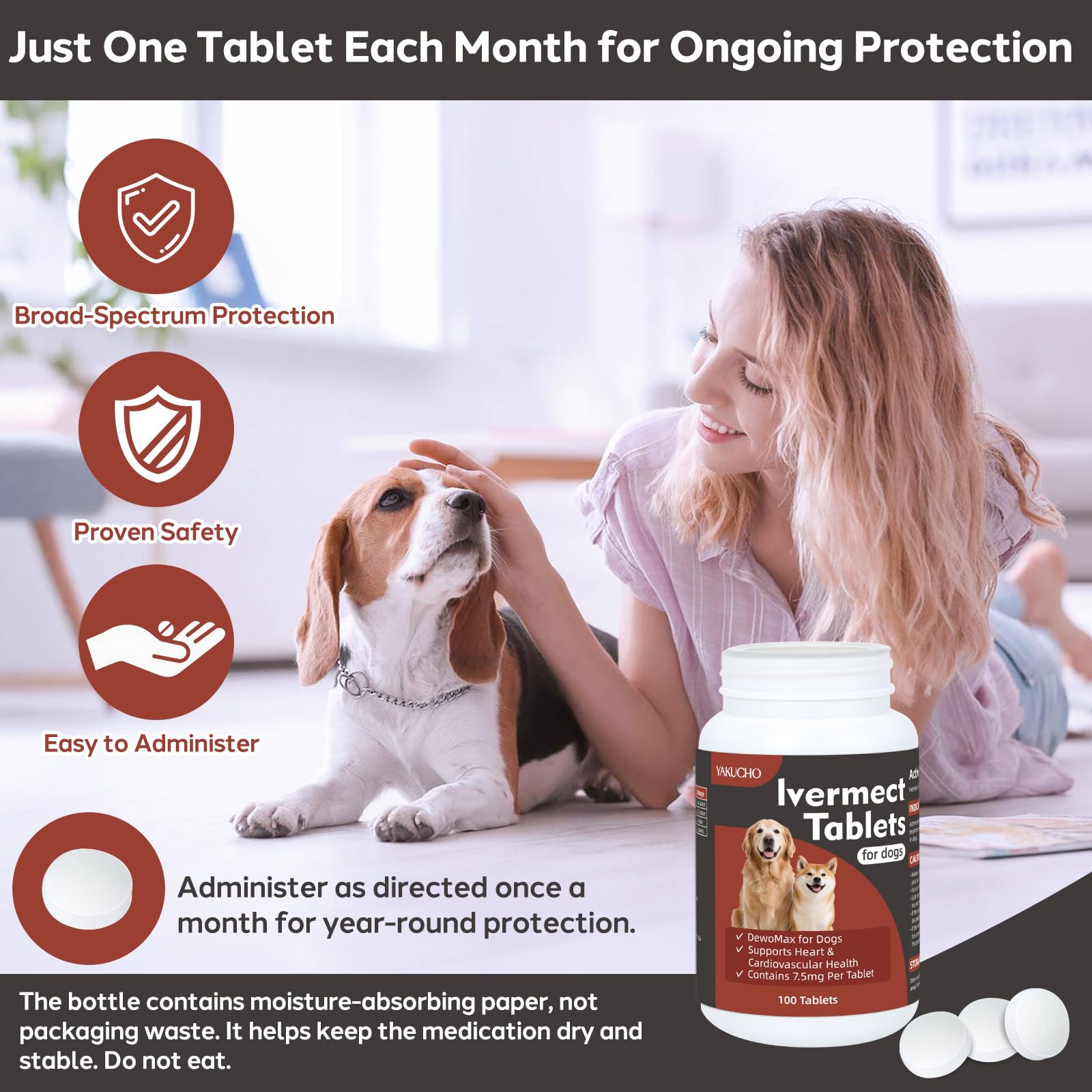 Yakucho daily dog health tablets designed for sensitive pets.
