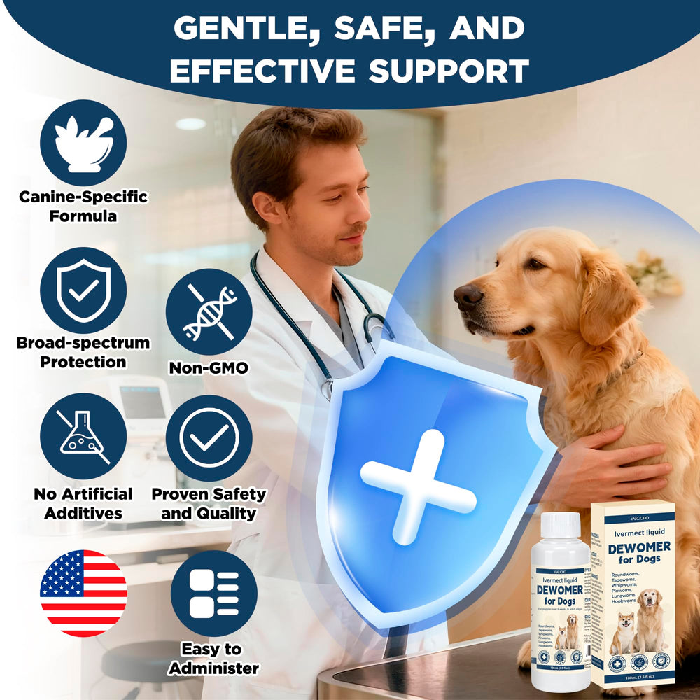 Yakucho Dewomax bottle on kitchen counter illustrating simple, stress-free daily care for dogs.