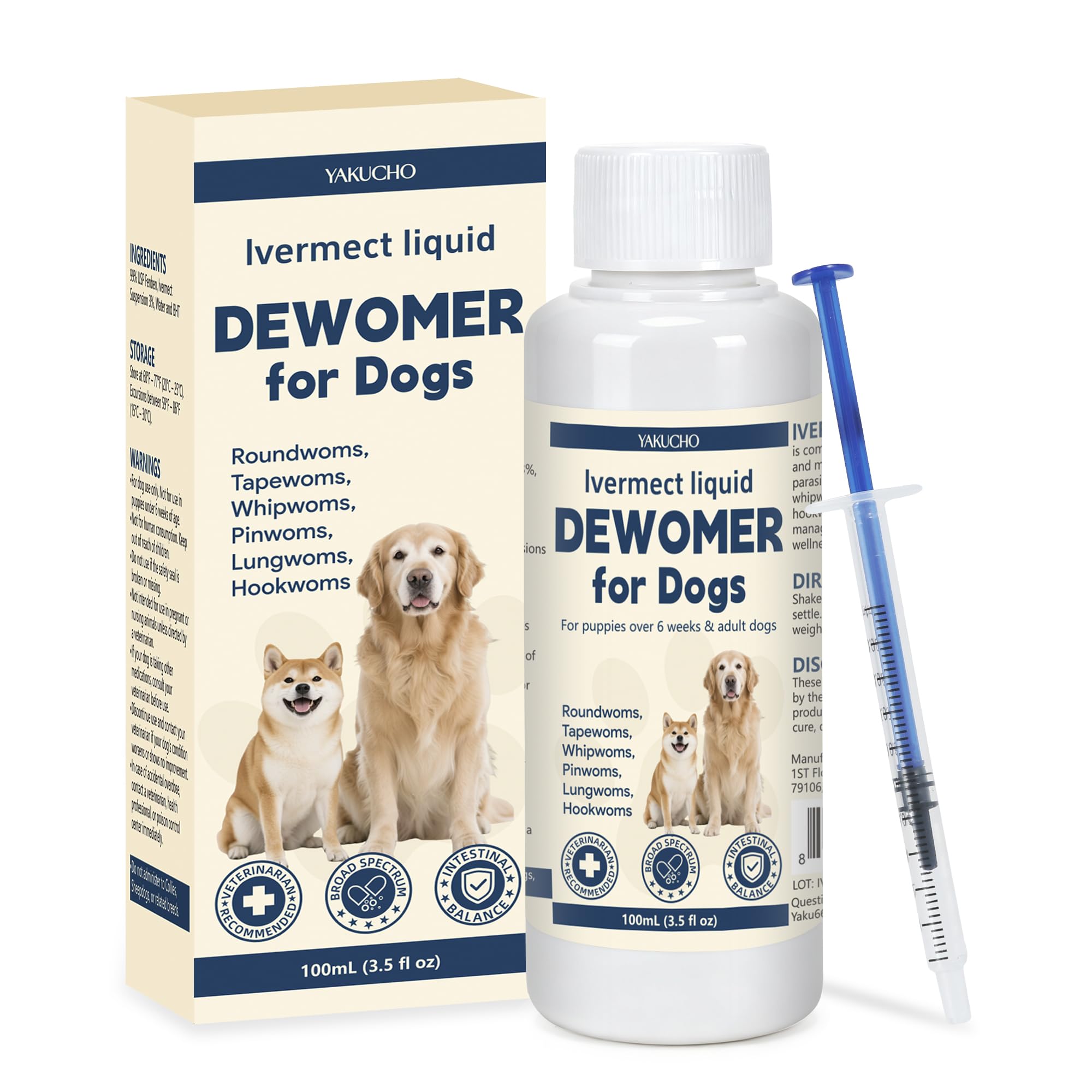 Yakucho Dewomax liquid digestive support bottle pour for dogs promotes gentle gut balance.