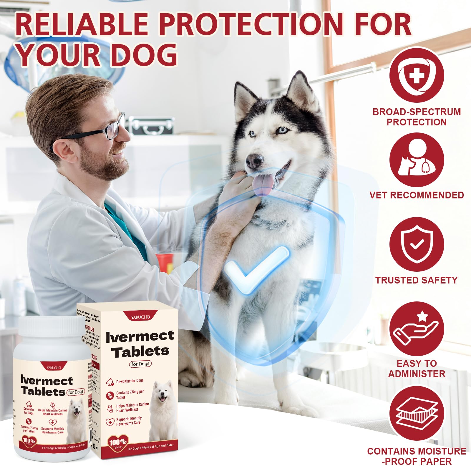 Yakucho lvermect packaging seal emphasizing purity and trusted care.