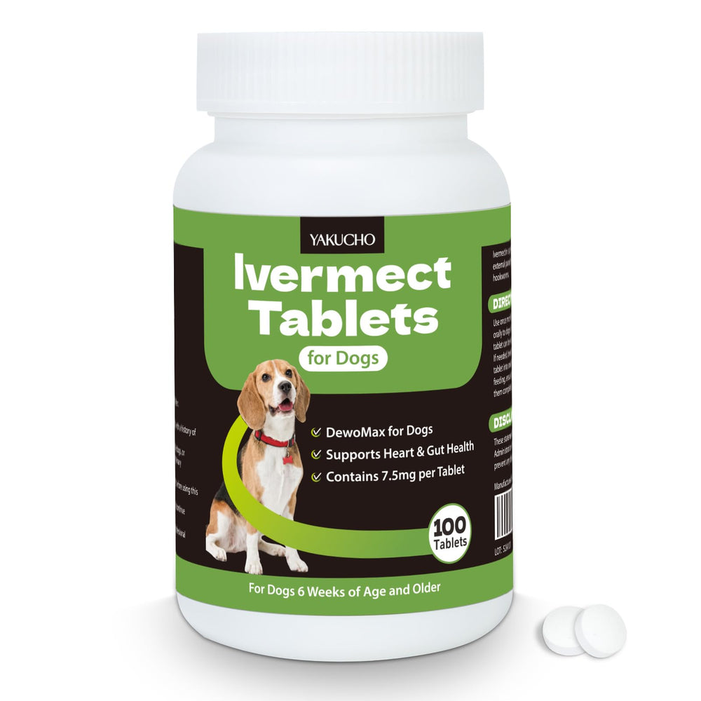 Yakucho lvermect tablets for dogs in use; supports regular digestive care.