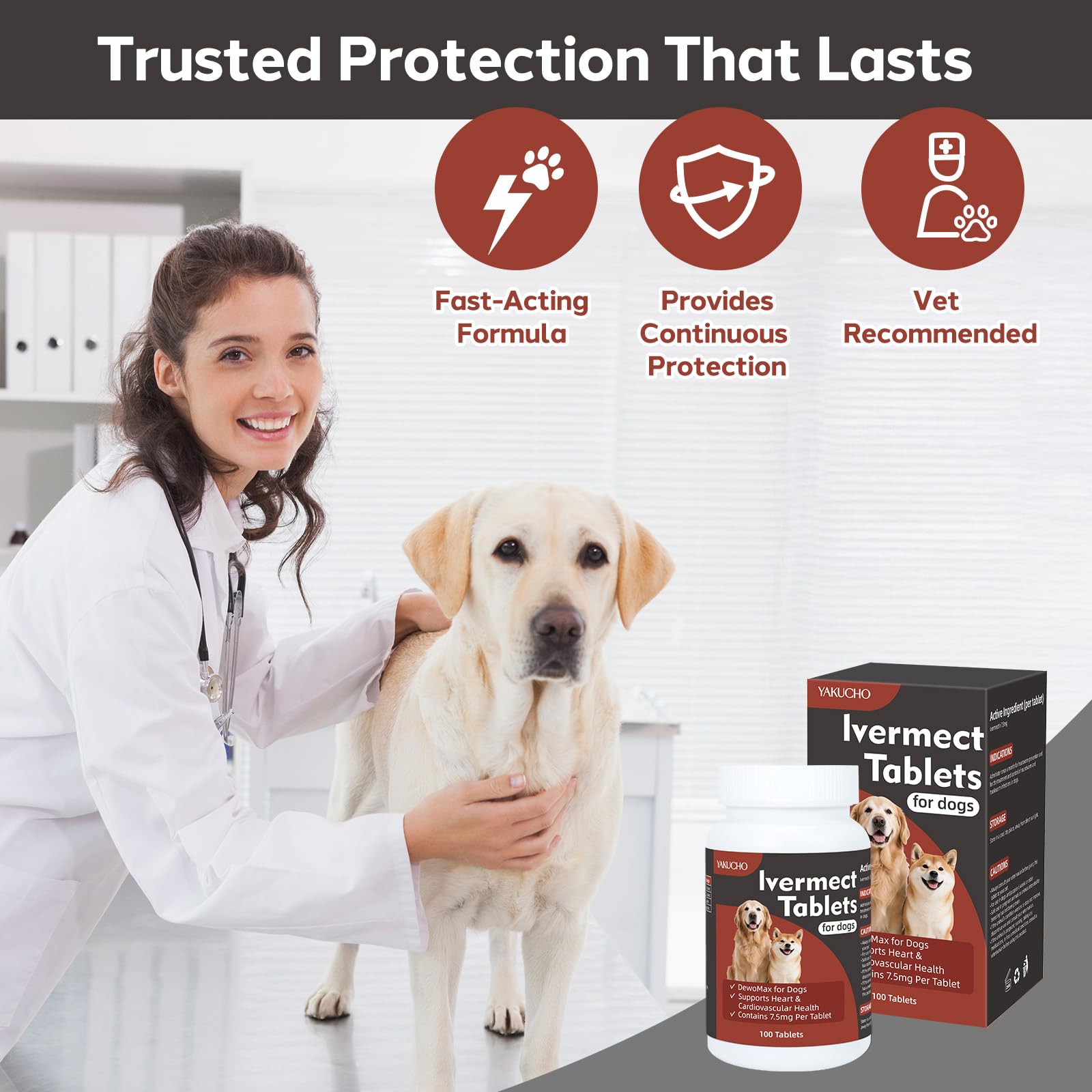 Yakucho tasteless dog tablets easy to mix with food.