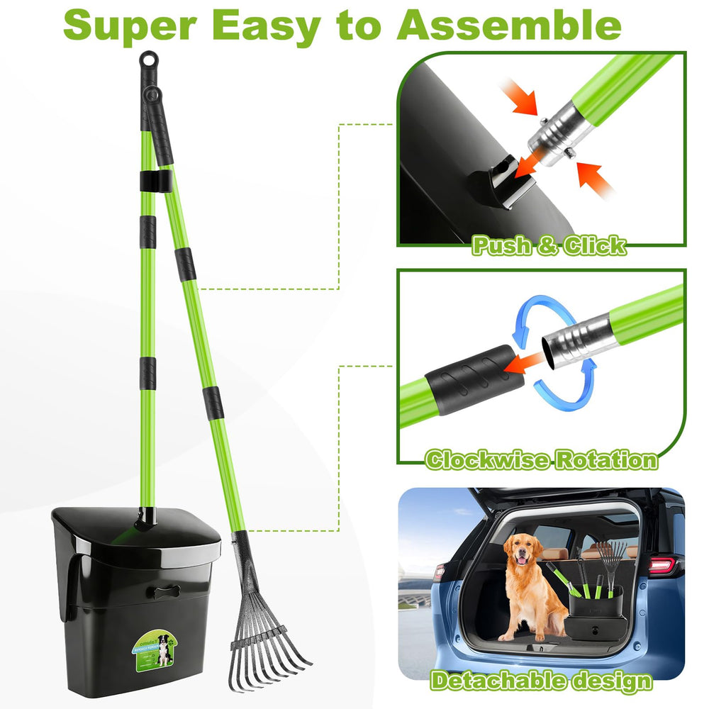 Yalumo pooper scooper bin cleans quickly with water after yard duties.