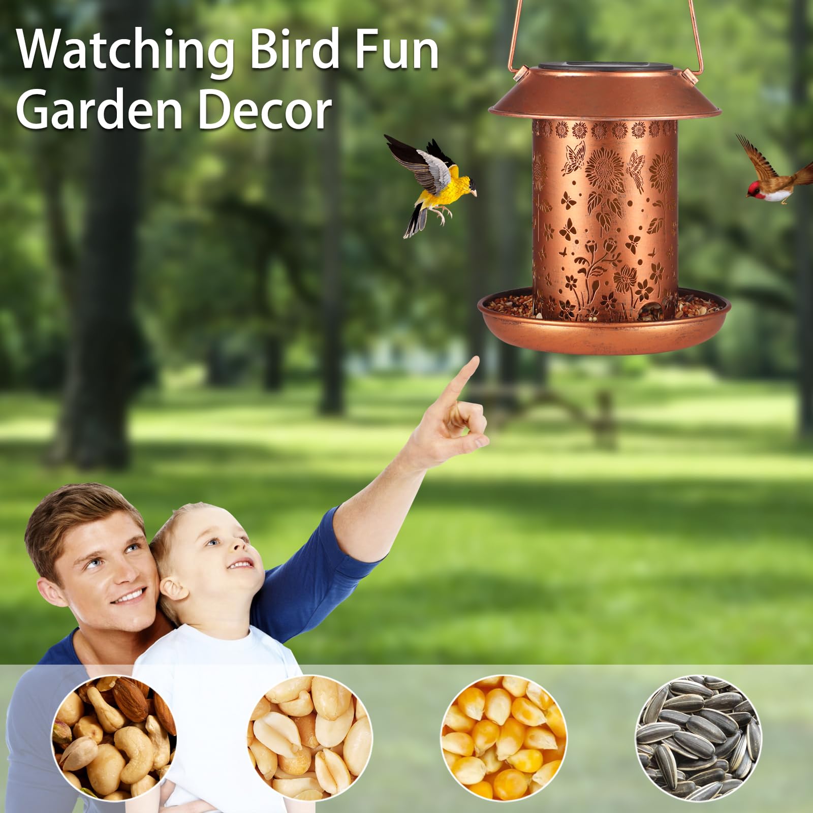 Yamodoor Bluebirds and Finches Attract Bird Feeder invites songbirds to your porch or garden