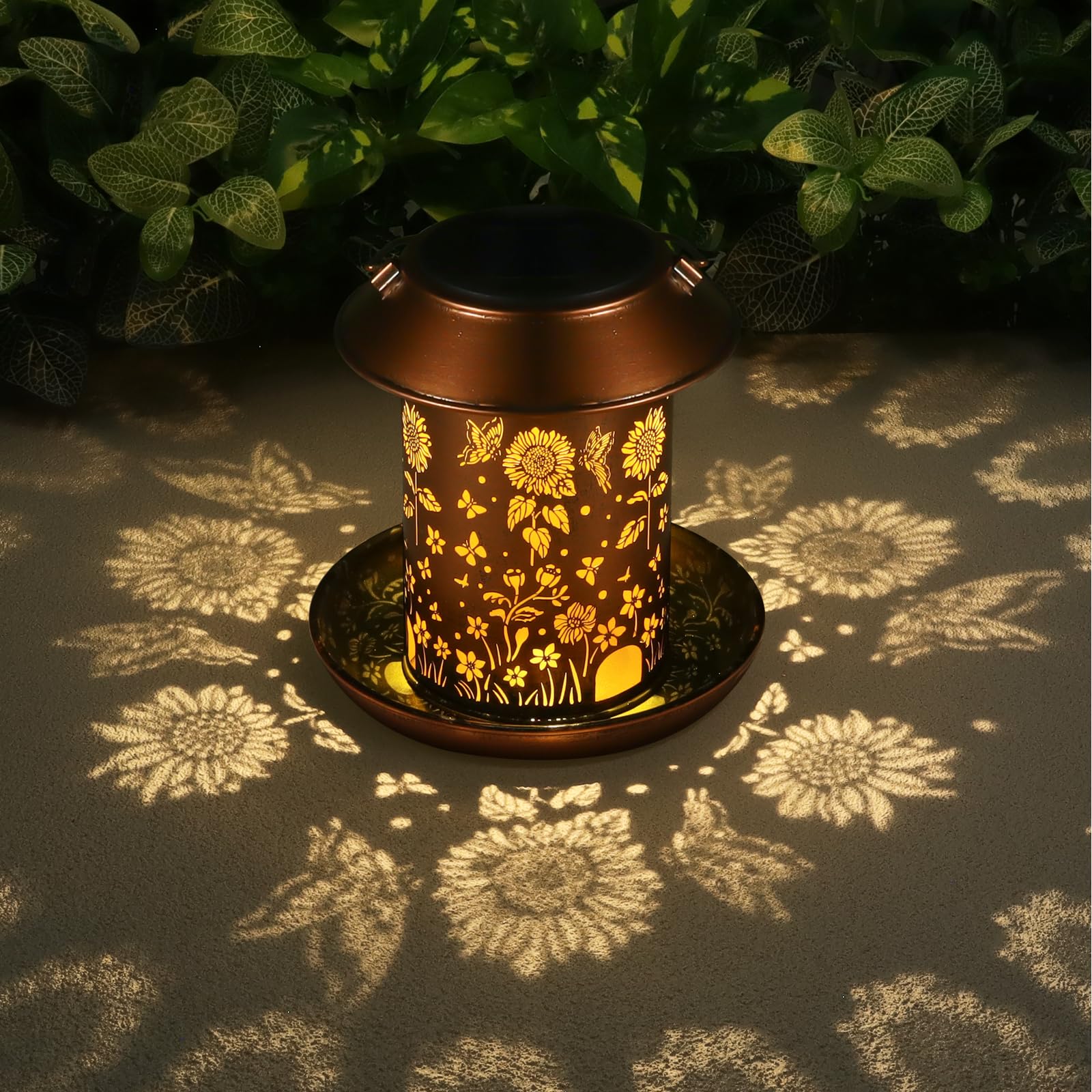 Yamodoor Butterfly-pattern Solar Lantern Bird Feeder adds charm while supporting outdoor bird watching