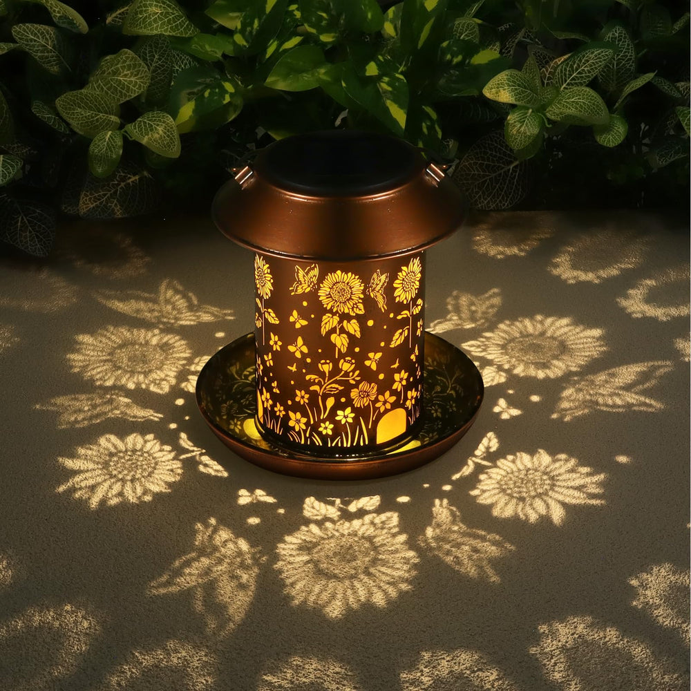 Yamodoor Butterfly-pattern Solar Lantern Bird Feeder adds charm while supporting outdoor bird watching