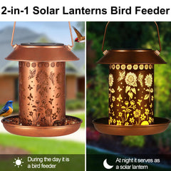 Yamodoor Weatherproof Metal Bird Feeder withstands rain and wind for year-round garden use