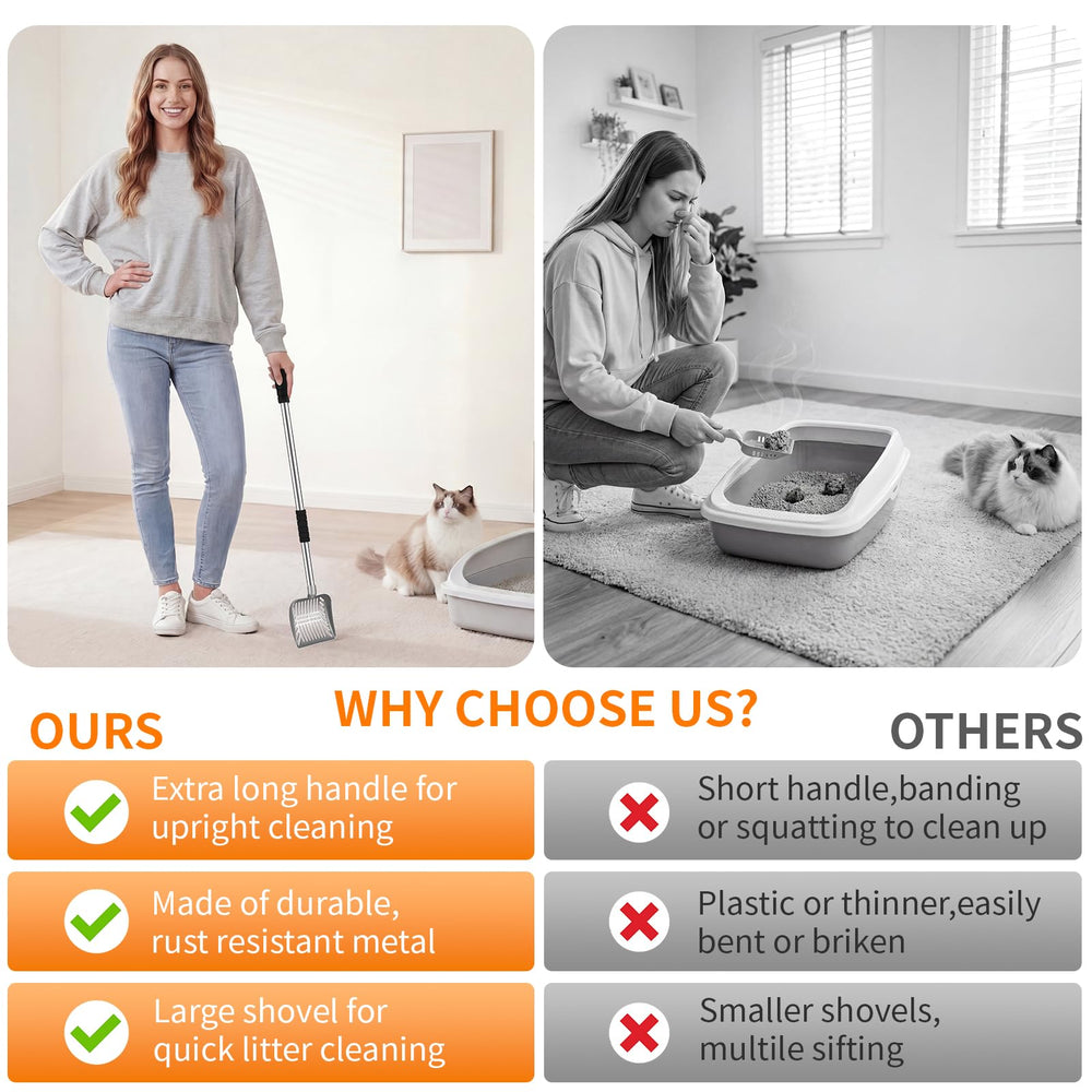 Yangbaga detachable-handle design adapts to different litter boxes and storage needs.