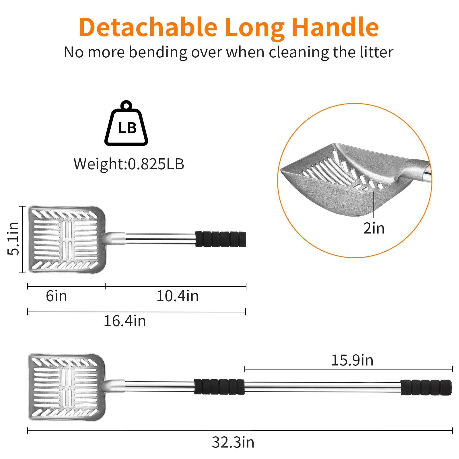 Yangbaga stainless steel cat litter scoop resists bending during heavy cleanup.