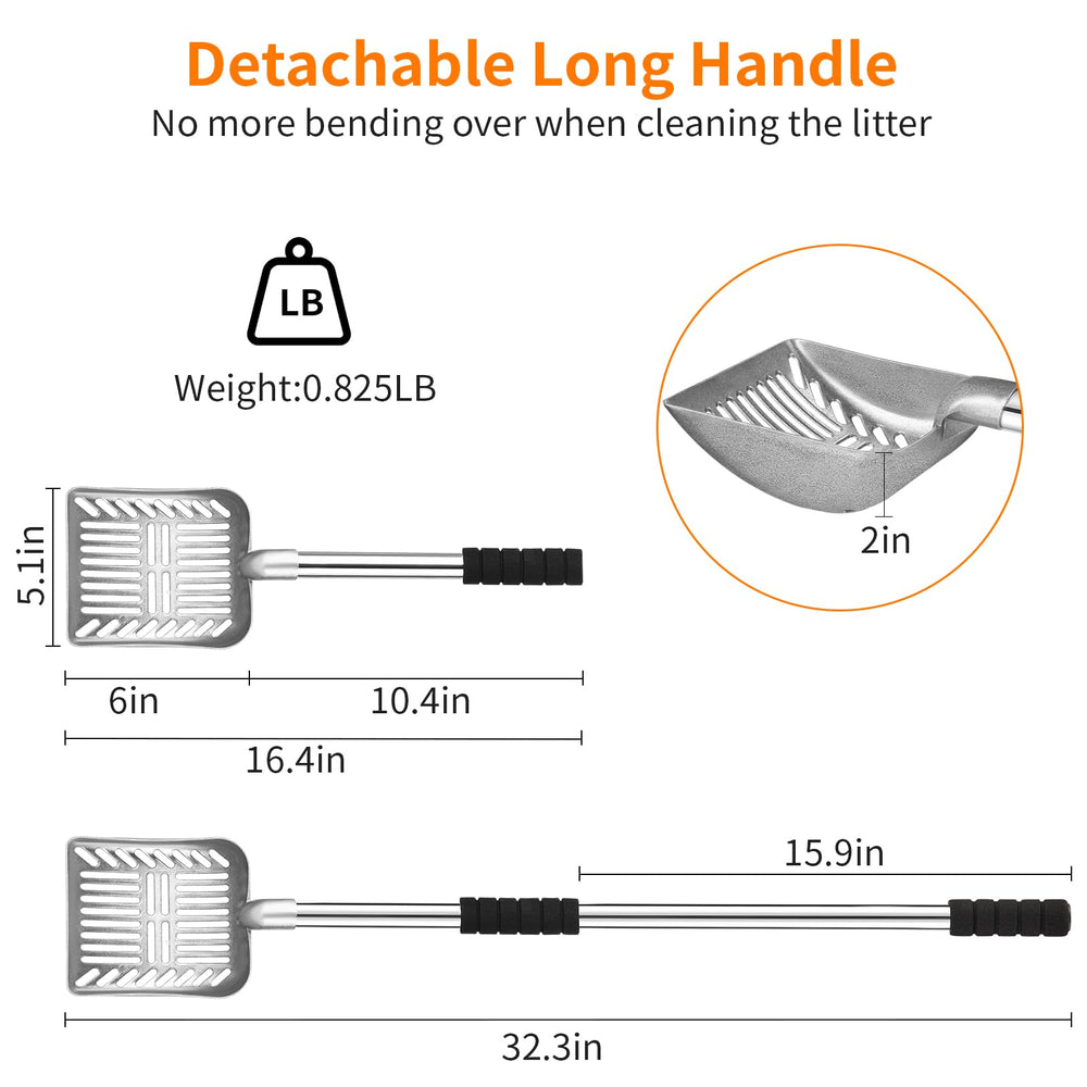 Yangbaga stainless steel cat litter scoop resists bending during heavy cleanup.