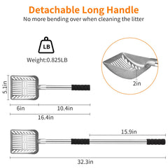 Yangbaga stainless steel cat litter scoop resists bending during heavy cleanup.