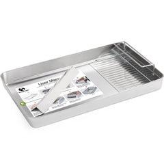 Yangbaga stainless steel litter tray ready for use, reusable and easy to clean