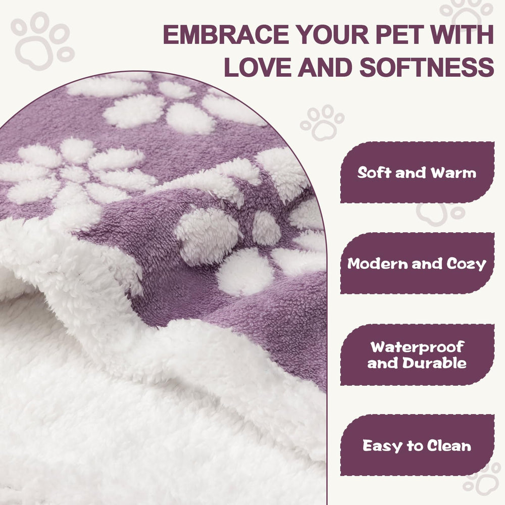 Yaning reversible sherpa and plush blanket for cozy pets.