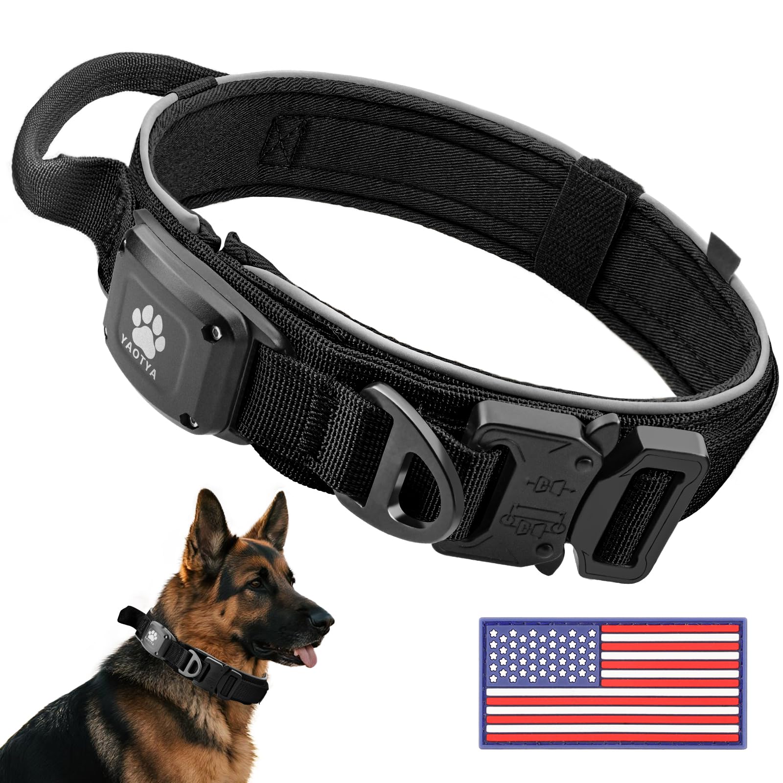 YaoTya upgrade dog collar with IPX8 AirTag holder for water-friendly play and tracking.