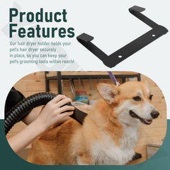 YAQINGMY heavy-duty pet hair dryer holder fits multiple dog sizes.