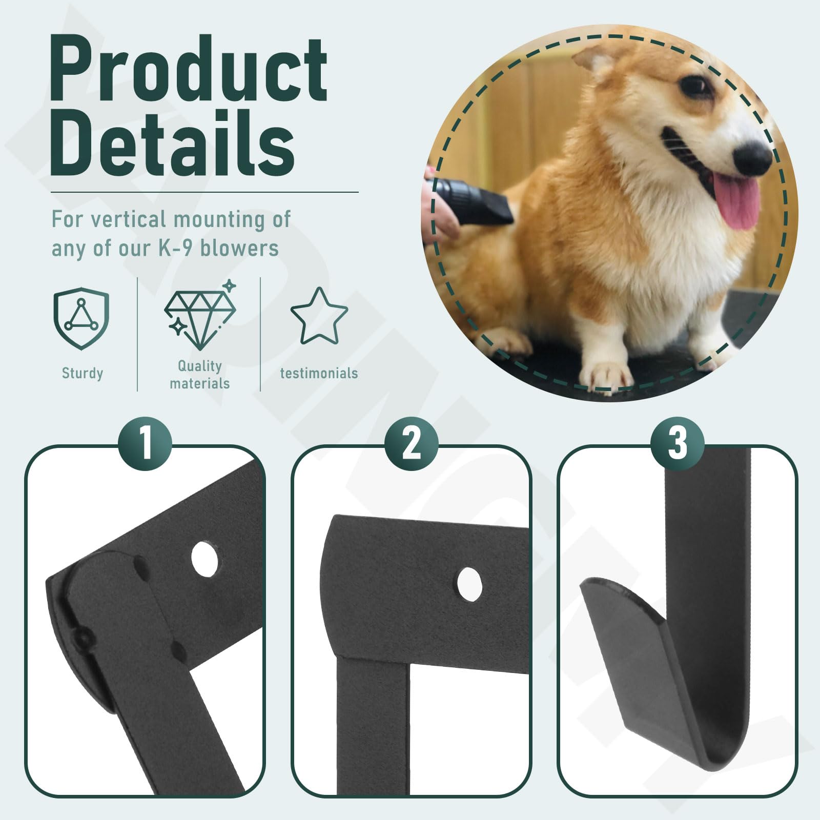 YAQINGMY K-9 dryer compatibility bracket supports secure mounting.