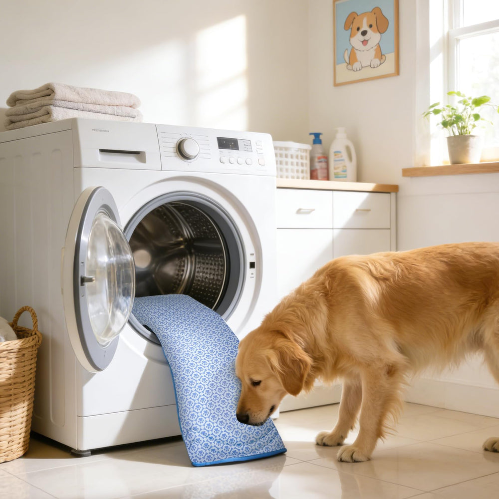 YARMLYS mat offers extra thickness for joint comfort on large dogs.