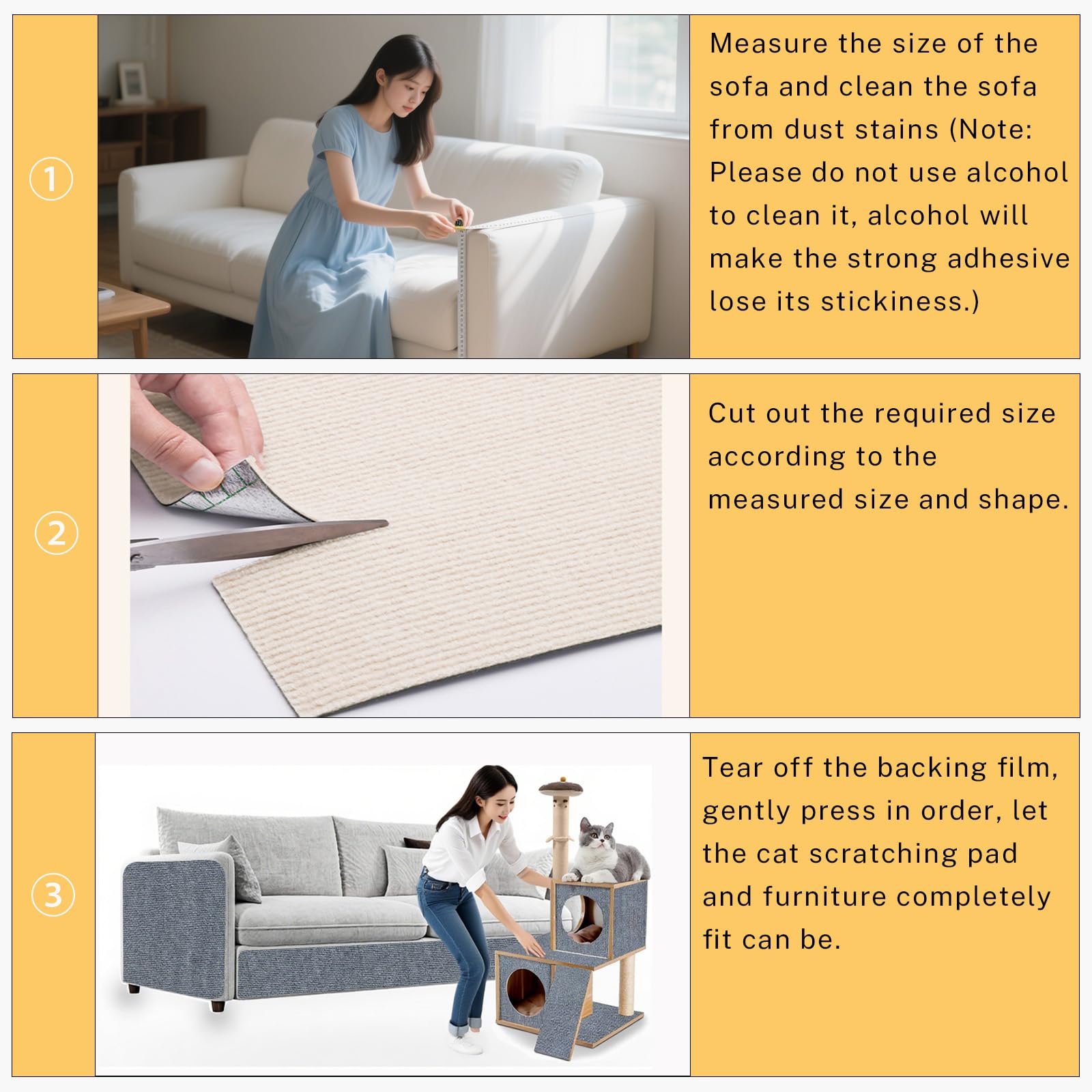 Yaruiguang adhesive backing keeps the scratch pad secured during use.
