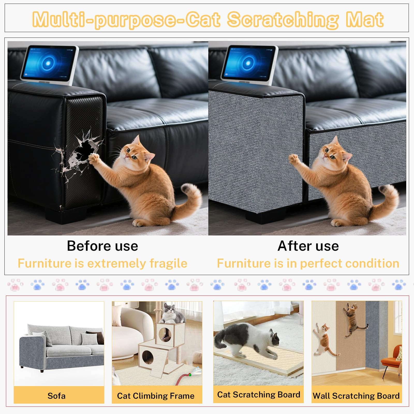 Yaruiguang furniture protector with strong adhesive on wooden or tile surfaces.