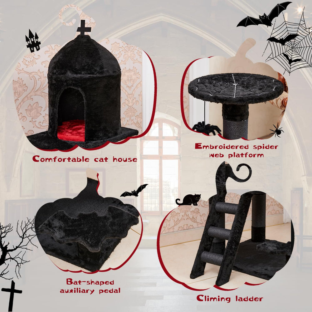 YARUOMY bat-shaped treads and spider-web platform create a gothic playground.