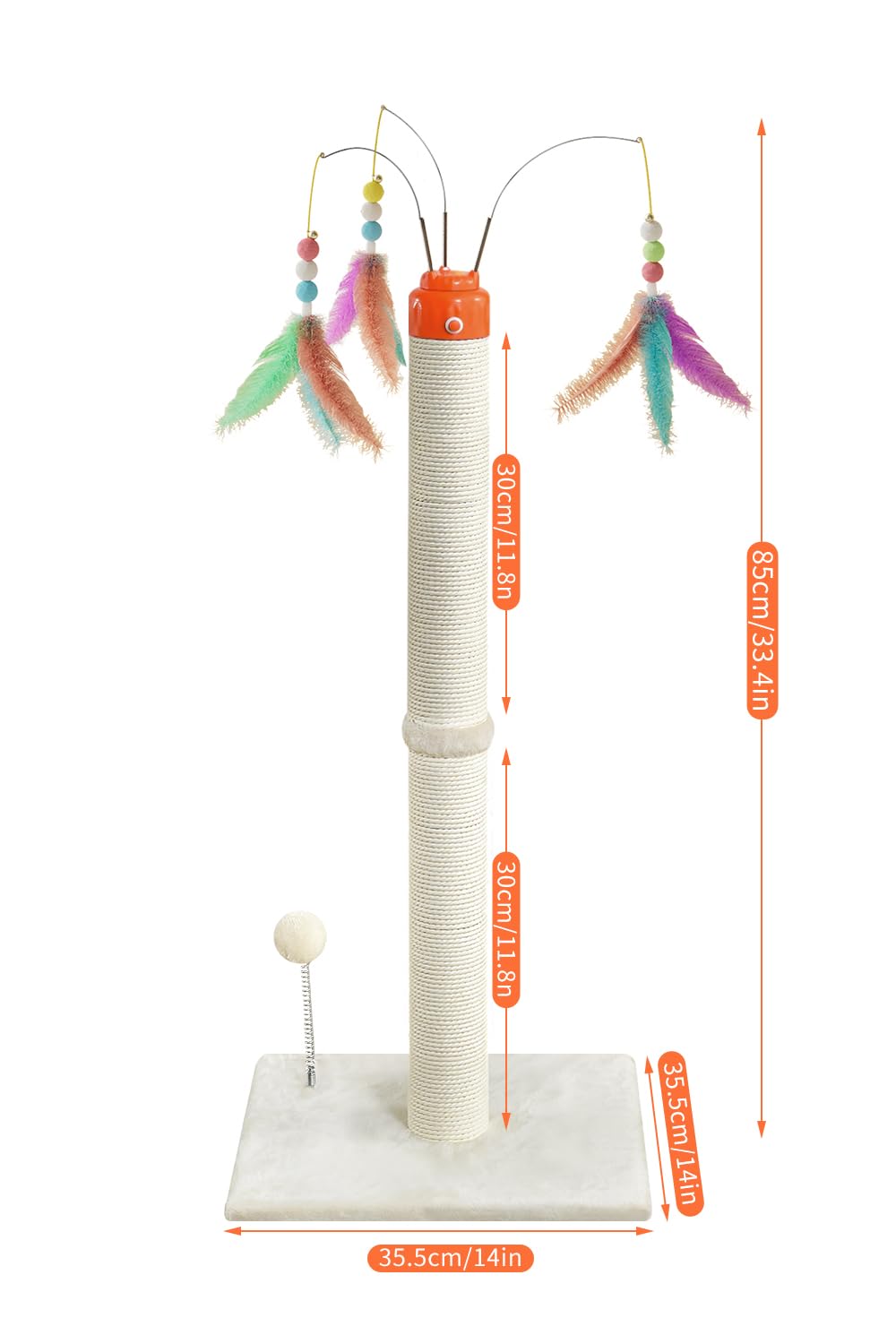 YARUOMY cat scratching post in use shows scratching and stretching.
