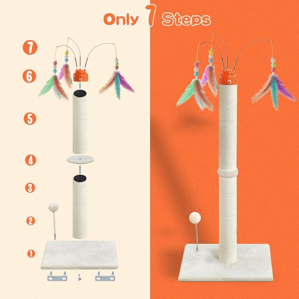 YARUOMY cat scratching post paper rope material is eco-friendly.